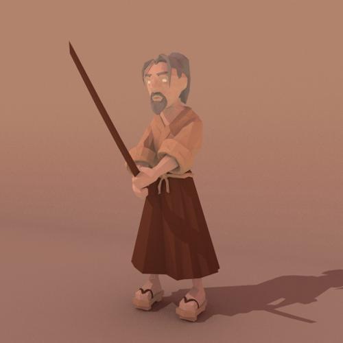 Blind Sword Master -  Low Poly preview image